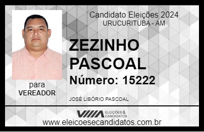 Candidato ZEZINHO PASCOAL 2024 - URUCURITUBA - Eleições