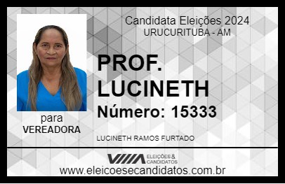 Candidato PROF. LUCINETH 2024 - URUCURITUBA - Eleições