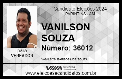 Candidato VANILSON SOUZA 2024 - PARINTINS - Eleições