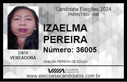 Candidato IZAELMA PEREIRA 2024 - PARINTINS - Eleições