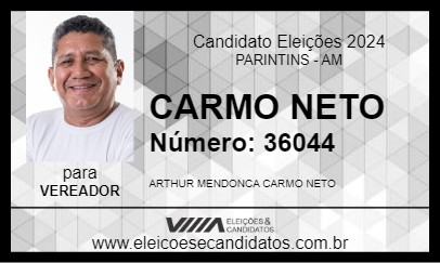 Candidato CARMO NETO 2024 - PARINTINS - Eleições