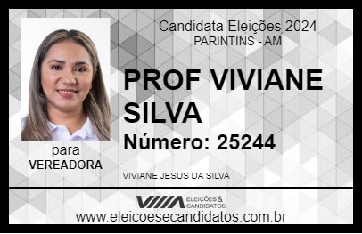 Candidato PROF VIVIANE SILVA 2024 - PARINTINS - Eleições