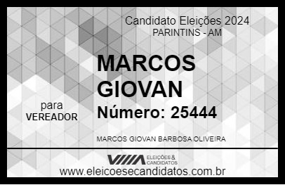 Candidato MARCOS GIOVAN 2024 - PARINTINS - Eleições