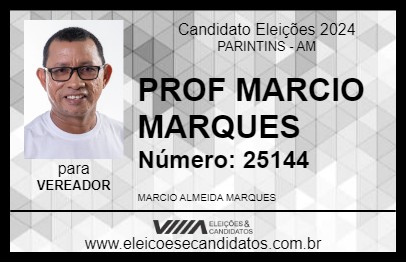 Candidato PROF MARCIO MARQUES 2024 - PARINTINS - Eleições