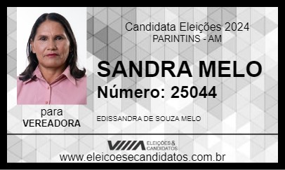 Candidato SANDRA MELO 2024 - PARINTINS - Eleições