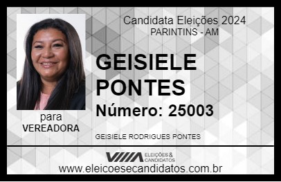 Candidato GEISIELE PONTES 2024 - PARINTINS - Eleições