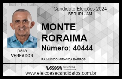 Candidato MONTE RORAIMA 2024 - BERURI - Eleições