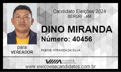 Candidato DINO MIRANDA 2024 - BERURI - Eleições