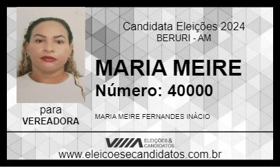 Candidato MARIA MEIRE 2024 - BERURI - Eleições