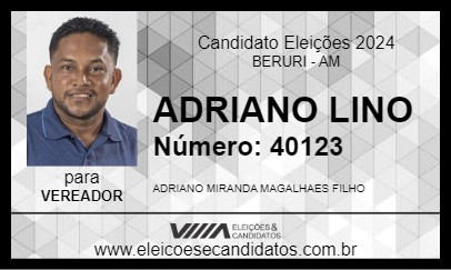 Candidato ADRIANO LINO 2024 - BERURI - Eleições