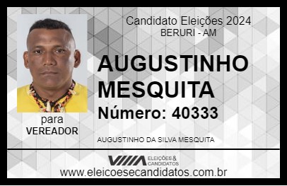 Candidato AUGUSTINHO MESQUITA 2024 - BERURI - Eleições