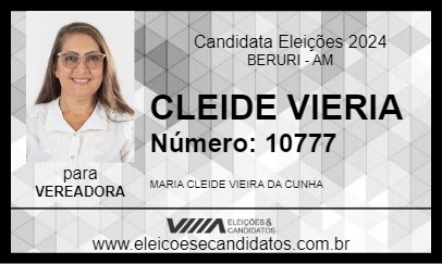 Candidato CLEIDE VIEIRA 2024 - BERURI - Eleições