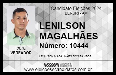 Candidato LENILSON MAGALHÃES 2024 - BERURI - Eleições