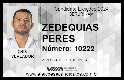 Candidato ZEDEQUIAS PERES 2024 - BERURI - Eleições