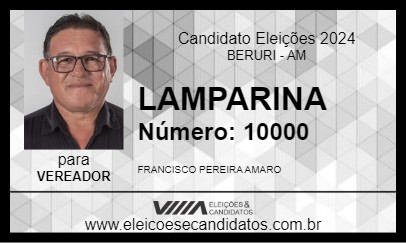 Candidato LAMPARINA 2024 - BERURI - Eleições