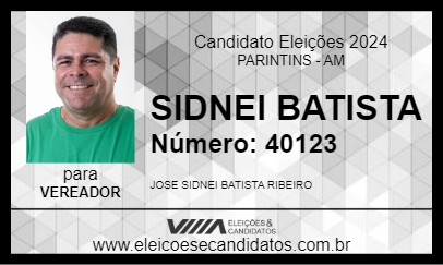 Candidato SIDNEI BATISTA 2024 - PARINTINS - Eleições