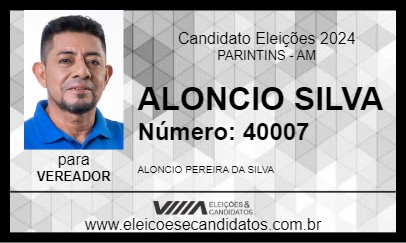 Candidato ALONCIO SILVA 2024 - PARINTINS - Eleições