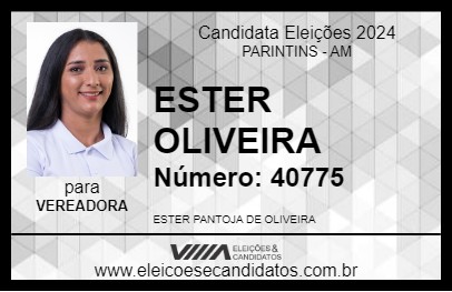 Candidato ESTER OLIVEIRA 2024 - PARINTINS - Eleições