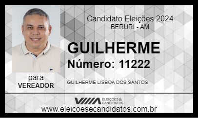 Candidato GUILHERME 2024 - BERURI - Eleições