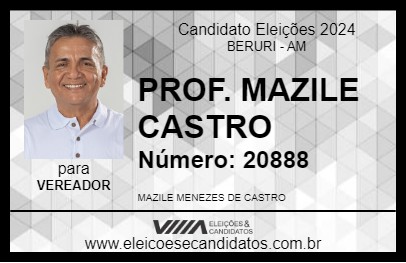 Candidato PROF. MAZILE CASTRO 2024 - BERURI - Eleições