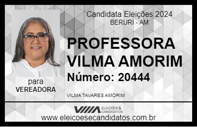 Candidato PROFESSORA VILMA AMORIM 2024 - BERURI - Eleições