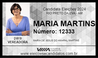 Candidato MARIA MARTINS 2024 - RIO PRETO DA EVA - Eleições