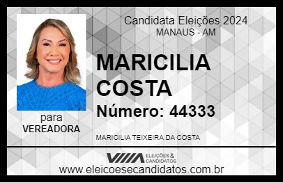 Candidato MARICILIA COSTA 2024 - MANAUS - Eleições