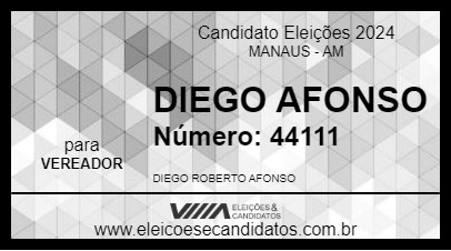 Candidato DIEGO AFONSO 2024 - MANAUS - Eleições