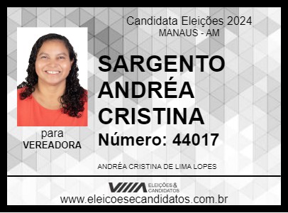 Candidato SARGENTO ANDRÉA CRISTINA 2024 - MANAUS - Eleições