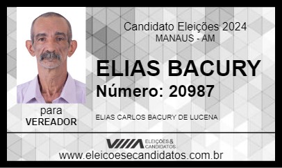 Candidato ELIAS BACURY 2024 - MANAUS - Eleições