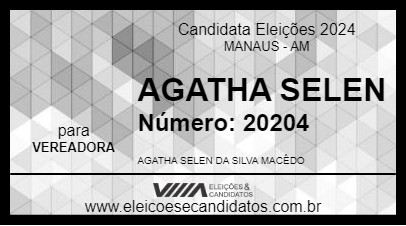 Candidato AGATHA SELEN 2024 - MANAUS - Eleições