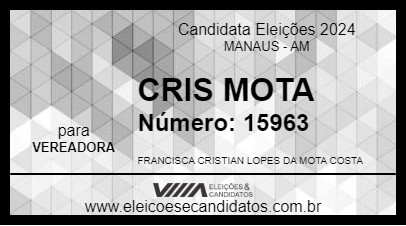 Candidato CRIS MOTA 2024 - MANAUS - Eleições