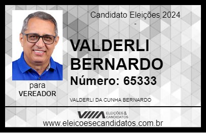 Candidato VALDERLI BERNARDO 2024 - MANAUS - Eleições