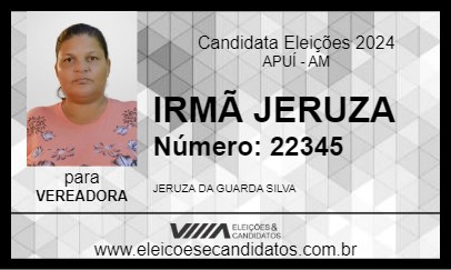 Candidato IRMÃ JERUZA 2024 - APUÍ - Eleições