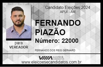 Candidato FERNANDO PIAZÃO 2024 - APUÍ - Eleições