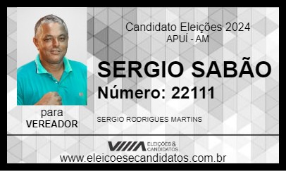 Candidato SERGIO SABÃO 2024 - APUÍ - Eleições