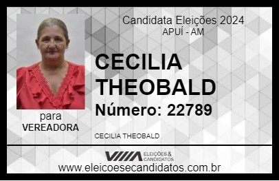 Candidato CECILIA THEOBALD 2024 - APUÍ - Eleições