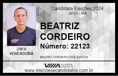 Candidato BEATRIZ CORDEIRO 2024 - APUÍ - Eleições