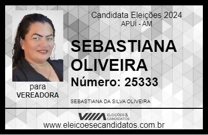 Candidato SEBASTIANA OLIVEIRA 2024 - APUÍ - Eleições