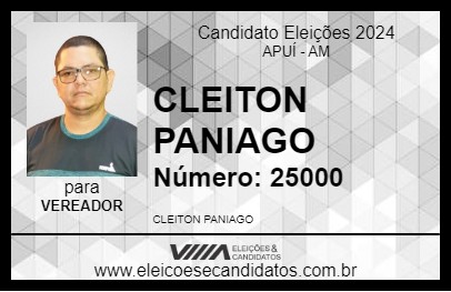 Candidato CLEITON PANIAGO 2024 - APUÍ - Eleições