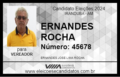 Candidato ERNANDES ROCHA 2024 - IRANDUBA - Eleições