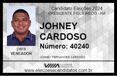 Candidato JOHNEY CARDOSO 2024 - PRESIDENTE FIGUEIREDO - Eleições