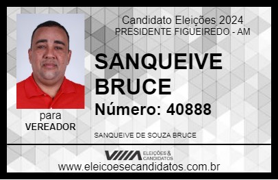 Candidato SANQUEIVE BRUCE 2024 - PRESIDENTE FIGUEIREDO - Eleições