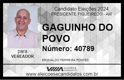 Candidato GAGUINHO DO POVO 2024 - PRESIDENTE FIGUEIREDO - Eleições