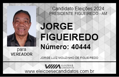 Candidato JORGE FIGUEIREDO 2024 - PRESIDENTE FIGUEIREDO - Eleições