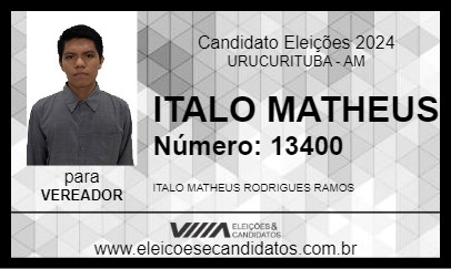 Candidato ITALO MATHEUS 2024 - URUCURITUBA - Eleições