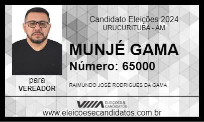 Candidato MUNJÉ GAMA 2024 - URUCURITUBA - Eleições