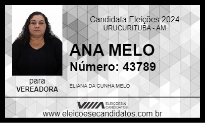 Candidato ANA MELO 2024 - URUCURITUBA - Eleições