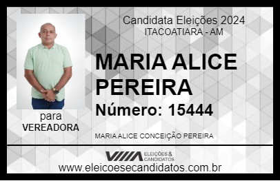 Candidato MARIA ALICE PEREIRA 2024 - ITACOATIARA - Eleições