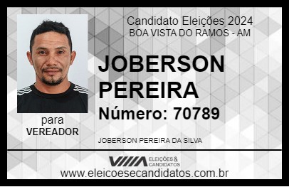 Candidato JOBERSON PEREIRA 2024 - BOA VISTA DO RAMOS - Eleições